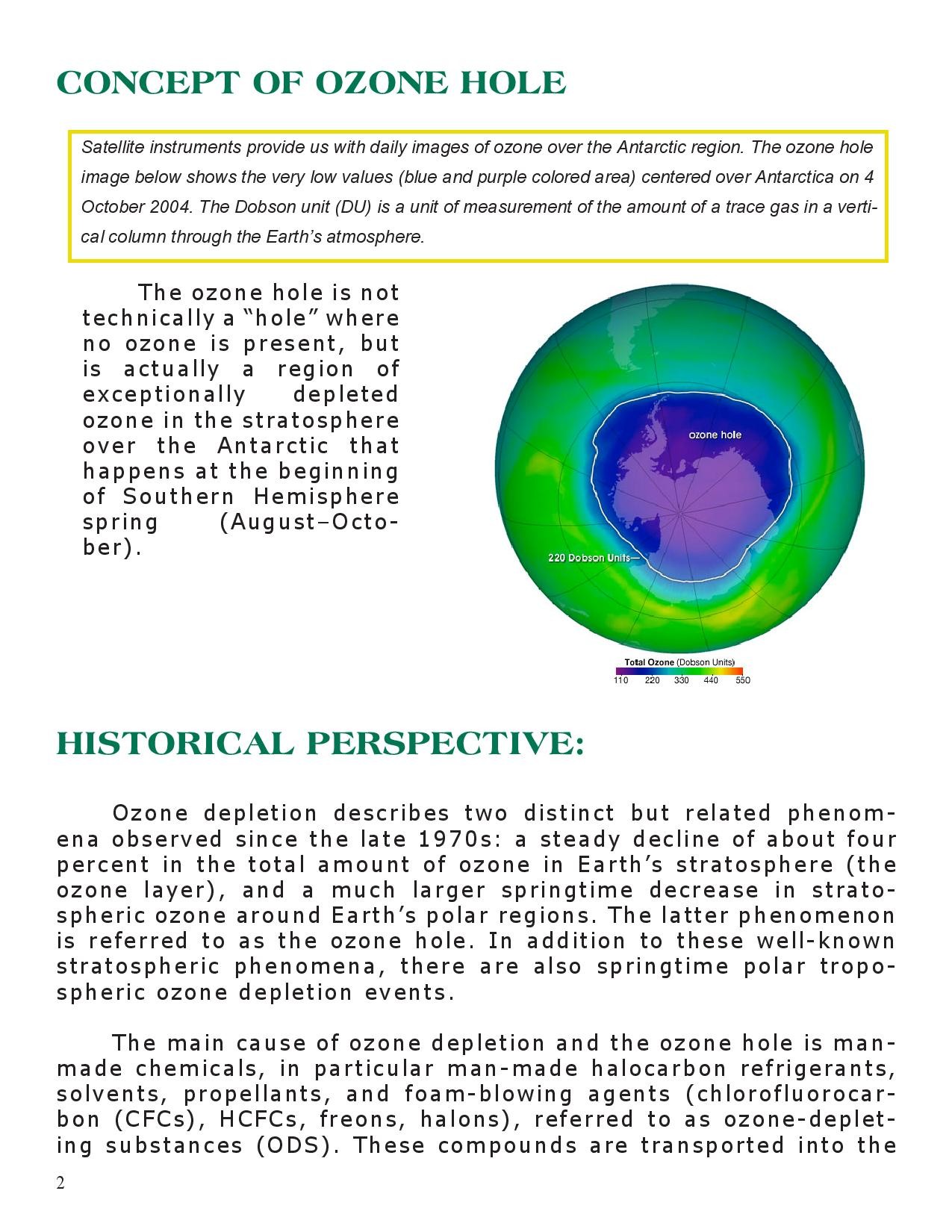 Write A Brief Note On Ozone Depletion